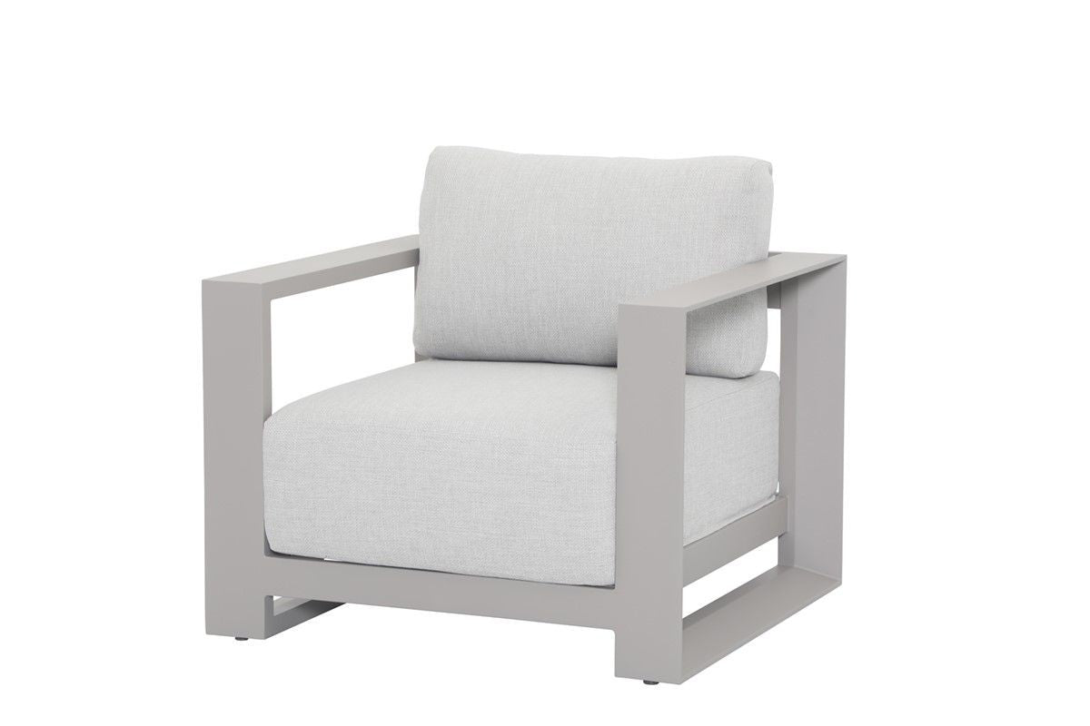 Gartensessel taupe Metall, Gartensessel Aluminium-Gestell taupe, Breite 91 cm