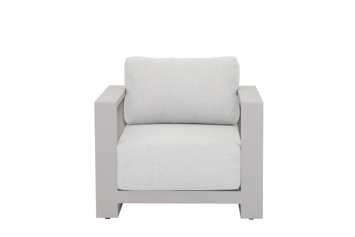 Gartensessel taupe Metall, Gartensessel Aluminium-Gestell taupe, Breite 91 cm