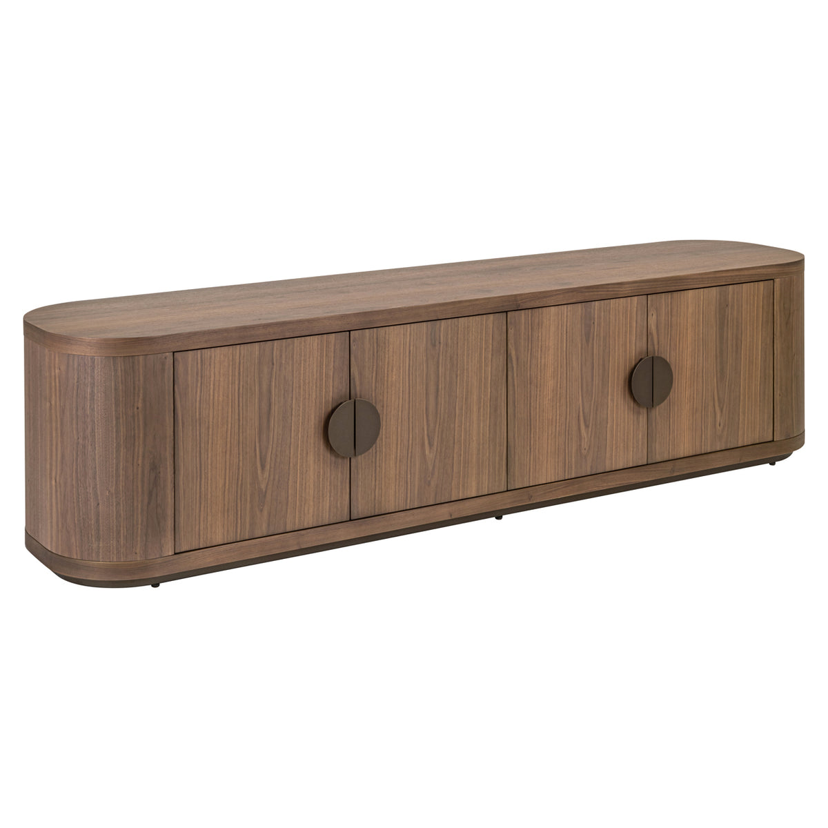 TV Schrank braun Fernsehschrank oval braun, Lowboard braun, Breite 200 cm