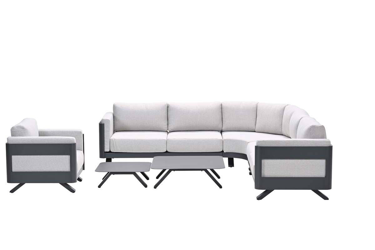 Gartensessel anthrazit Metall, Gartensessel Aluminium-Gestell anthrazit, Breite 94 cm