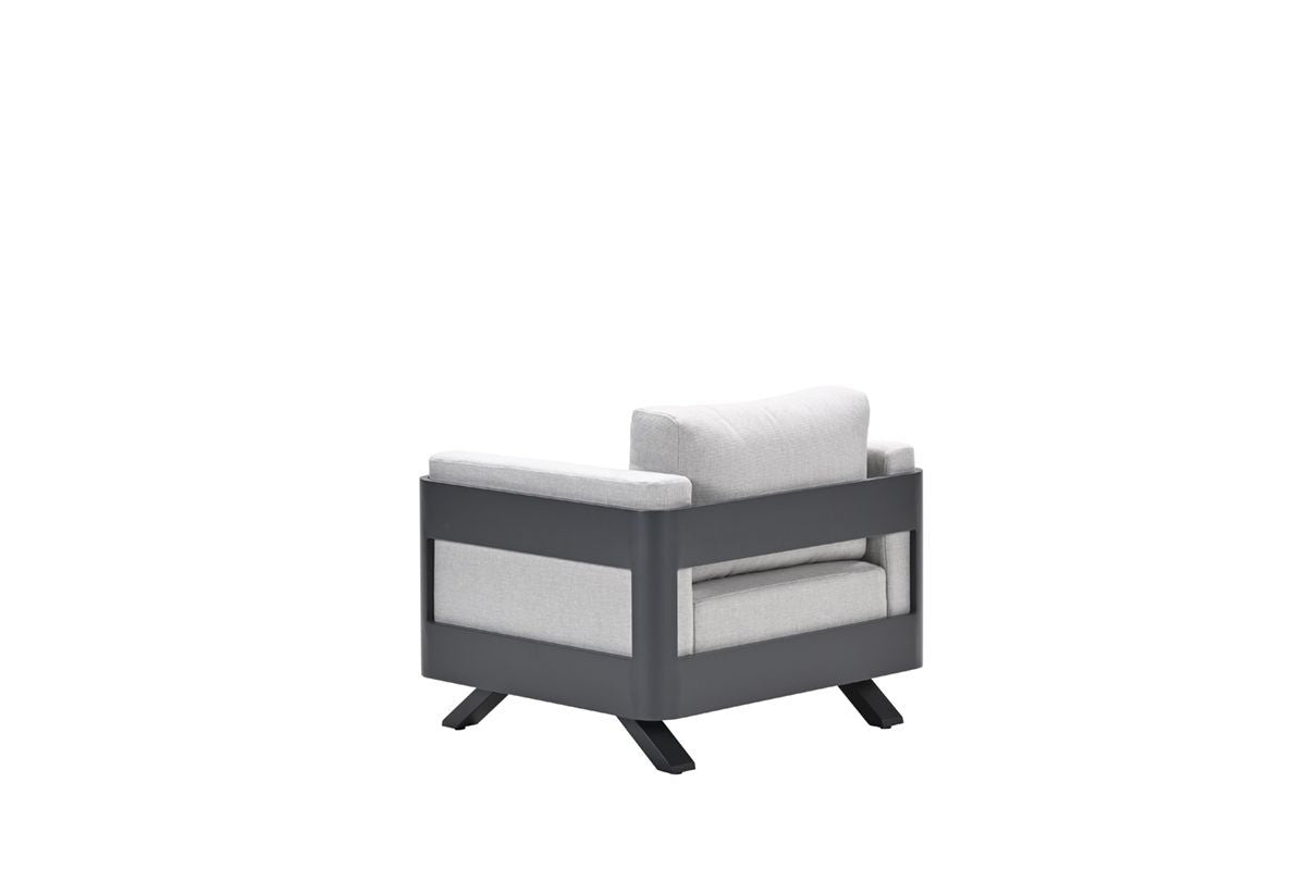 Gartensessel anthrazit Metall, Gartensessel Aluminium-Gestell anthrazit, Breite 94 cm