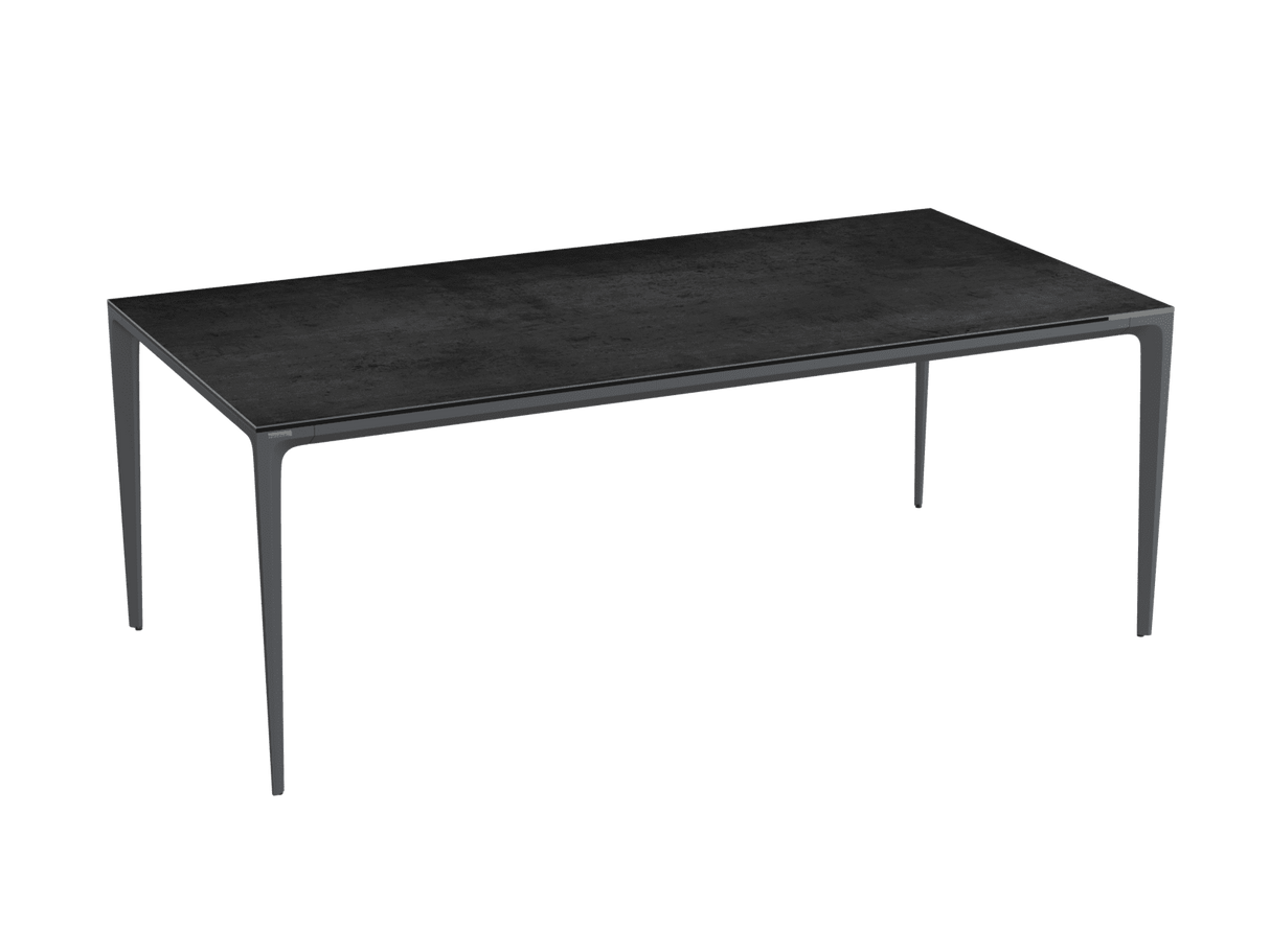 Outdoor Esstisch anthrazit Keramik, Gartentisch anthrazit, Maße 200 cm