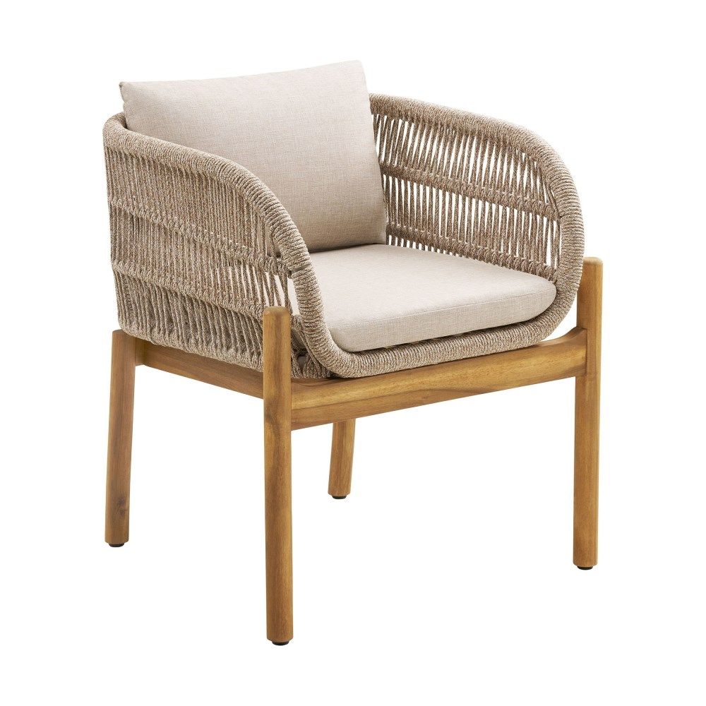 Stuhl Holz taupe-hellbraun, Gartenstuhl Naturholz-Farbe