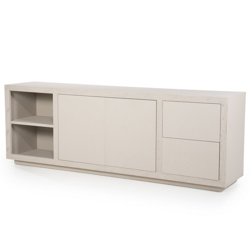 Sideboard taupe Eiche furniert, Anrichte taupe Eiche furniert, Breite 200 cm