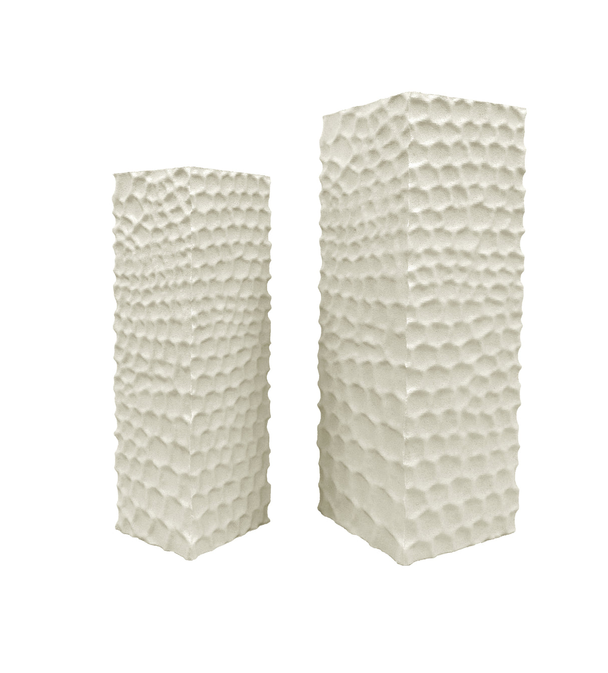 Dekosäule weiß Holz, Holz Säule weiß 2er Set, Höhe 70-95 cm