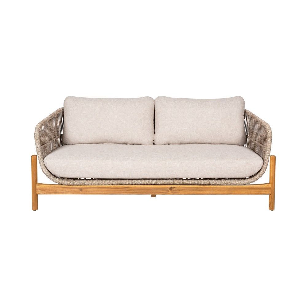 Gartensofa Holz taupe-hellbraun, Sofa Naturholz-Farbe, Breite 175 cm