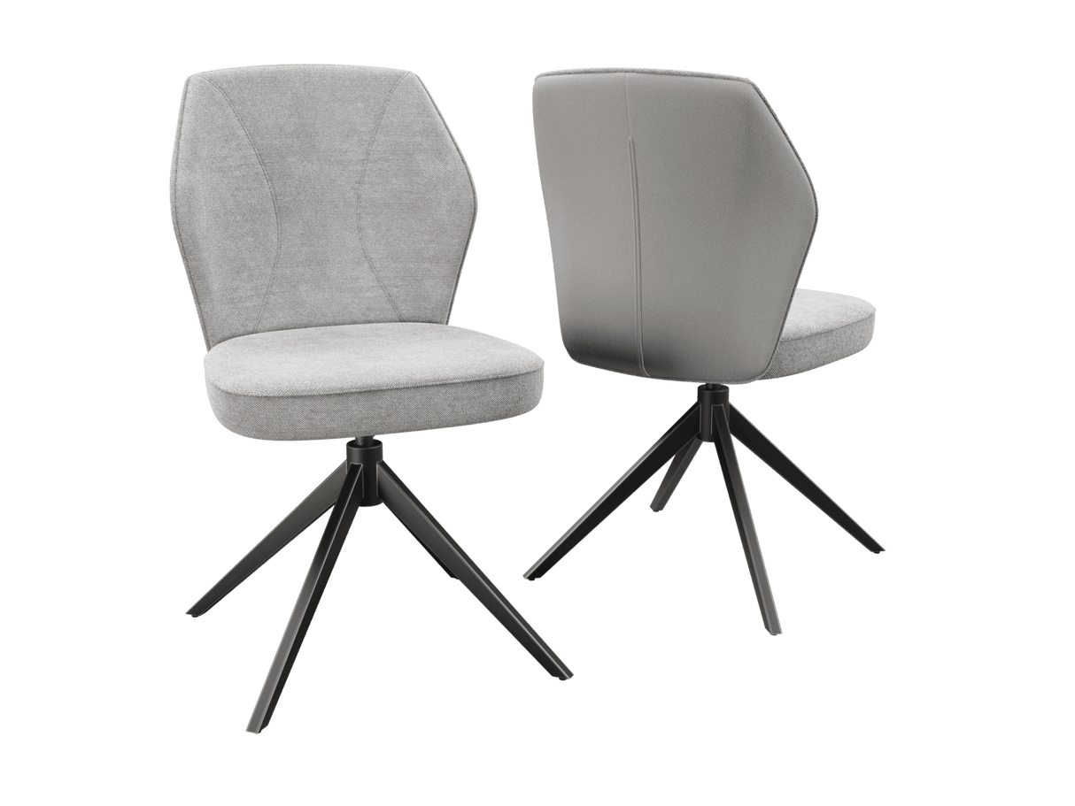 Chair grey swivelling, chair upholstered light grey