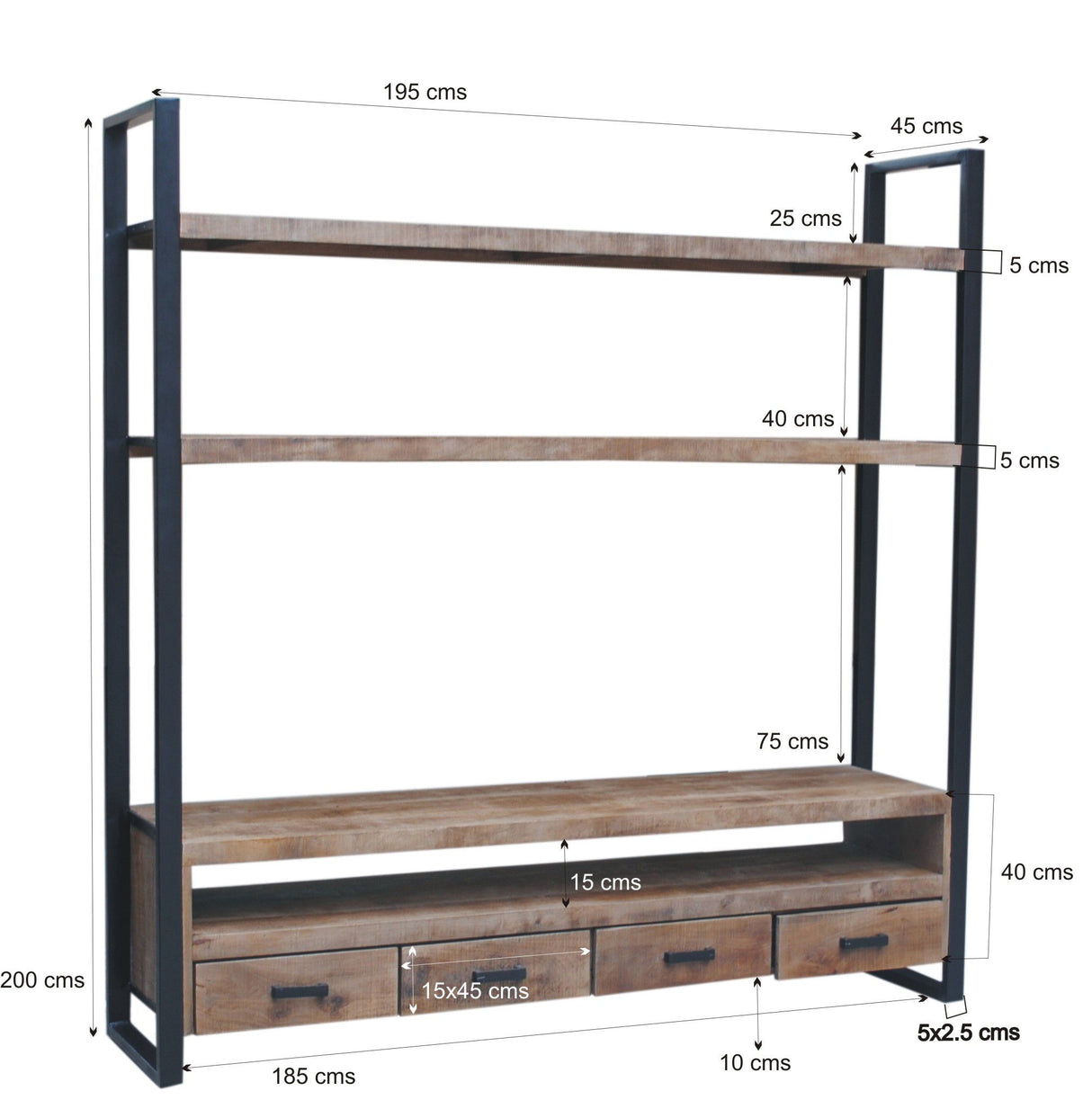 Regal Industriedesign, Metall Regal Industriedesign, Aktenregal Industrie,  Breite 200 cm