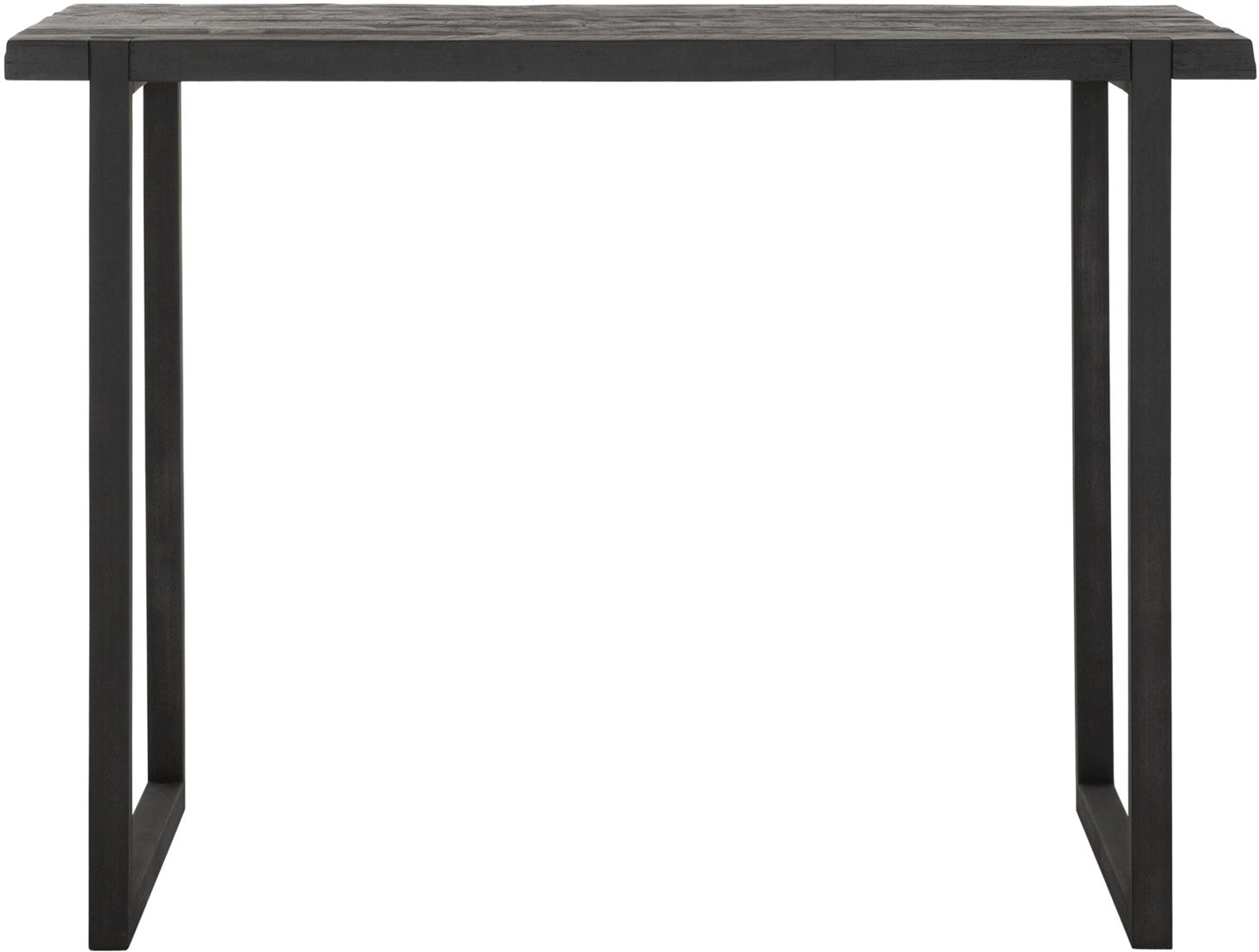 Bartisch schwarz, Bartisch Massivholz Tischplatte schwarz, Höhe 110 cm