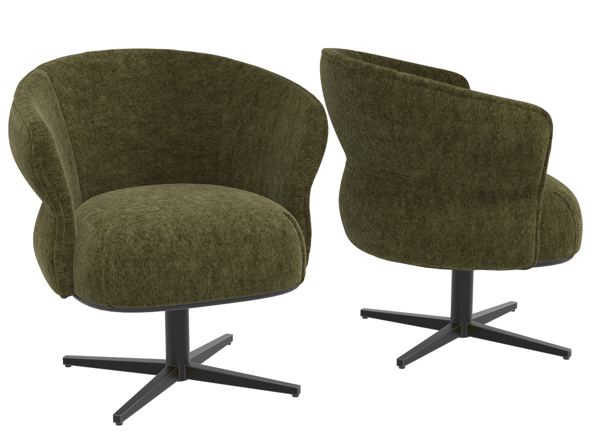 Chair green swivel, Chair upholstered green