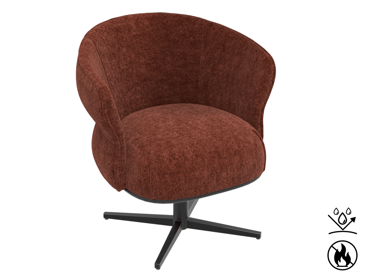 Chair red swivel, Chair upholstered red