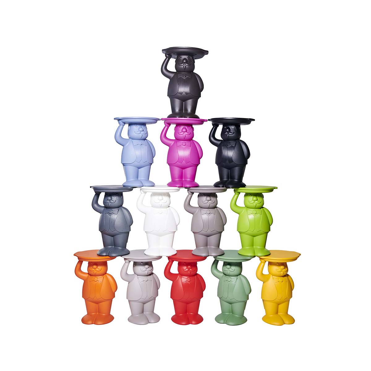 Garten-Beistelltisch orange, Beistelltisch orange Kunststoff, Höhe 60 cm