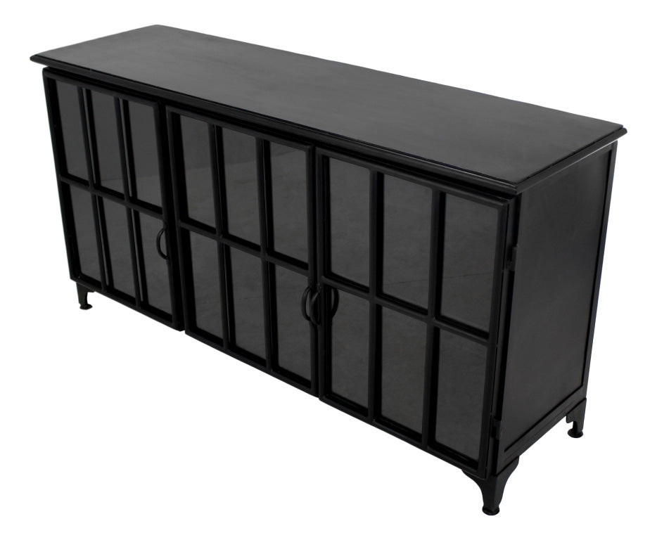 Sideboard schwarz Industriedesign, Anrichte schwarz Landhaus,  Kommode Landhaus, Breite 150 cm