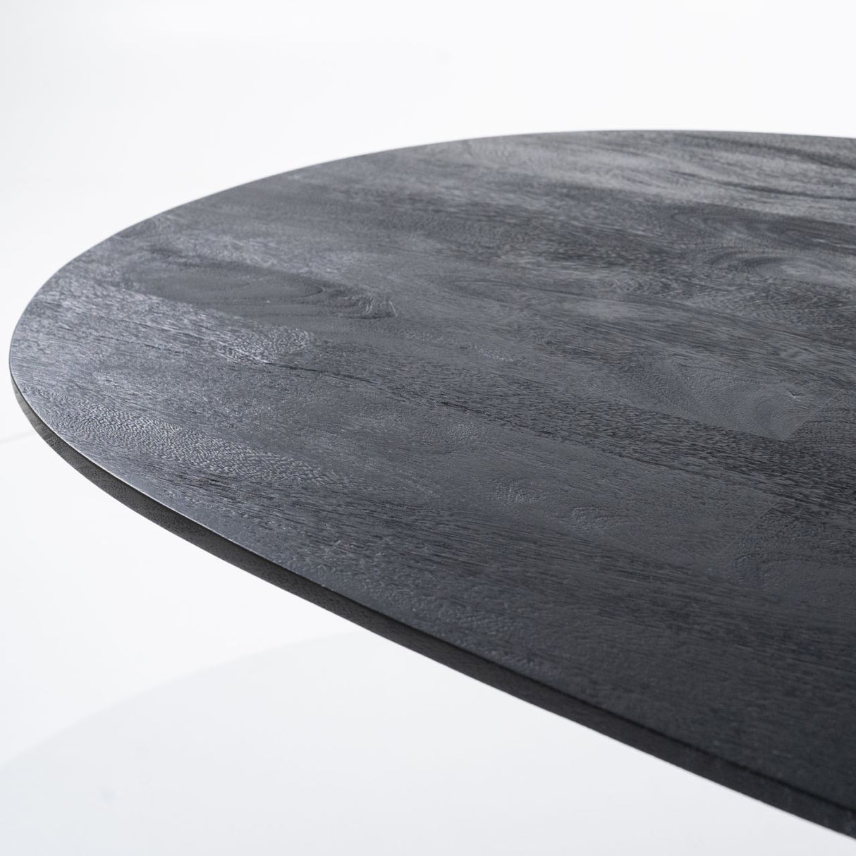 Esstisch oval schwarz, ovaler Tisch schwarz Holz, Länge 200 cm
