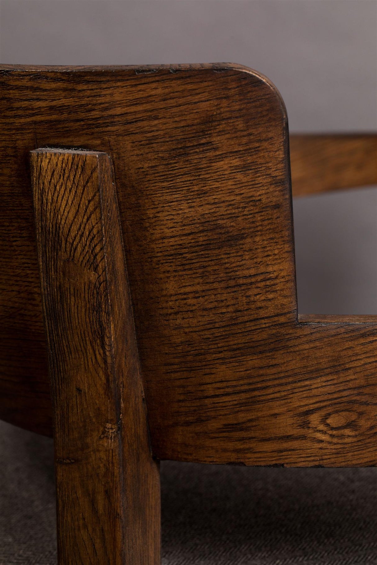 Sessel braun-grau, Sessel Massivholz-Gestell