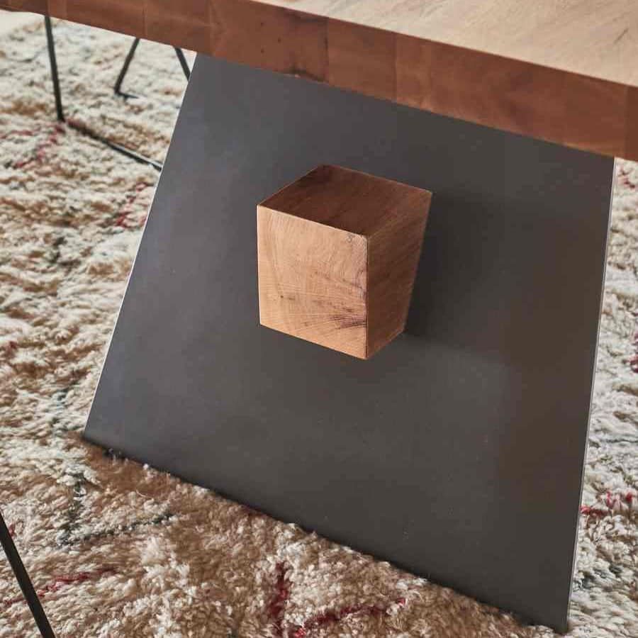 Tischgestell Eiche-Metall schwarz, Industriedesign Tischbeine schwarz, Holz-Metallgestell für Esstisch, Länge 240 cm