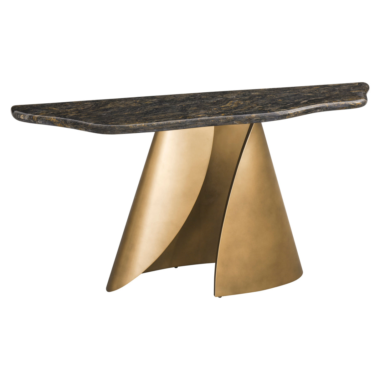 Konsole schwarz-braun-Gold, Wandkonsole Marmor, Breite 150 cm