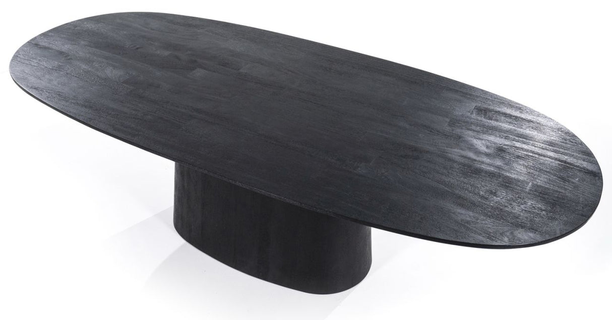 Esstisch oval schwarz, ovaler Tisch schwarz Holz, Länge 200 cm