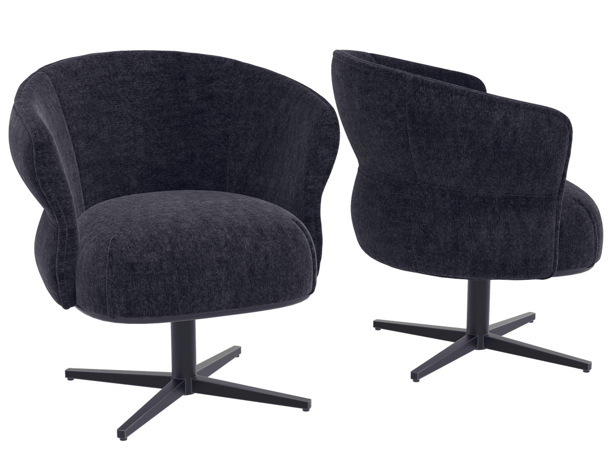 Chair blue swivel, Chair upholstered dark blue