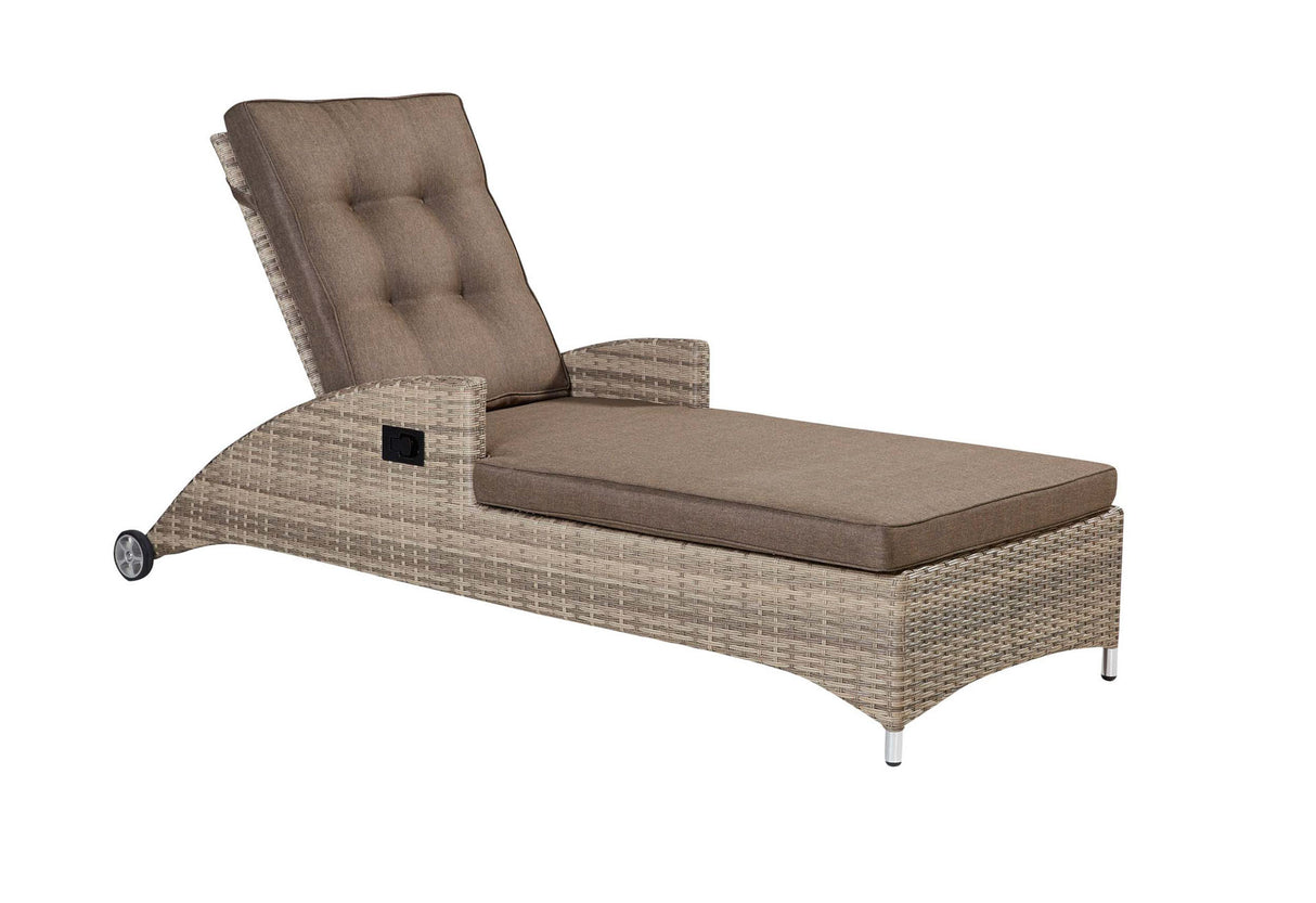 Sonnenliege Rattan Natur-braun, Länge 188 cm