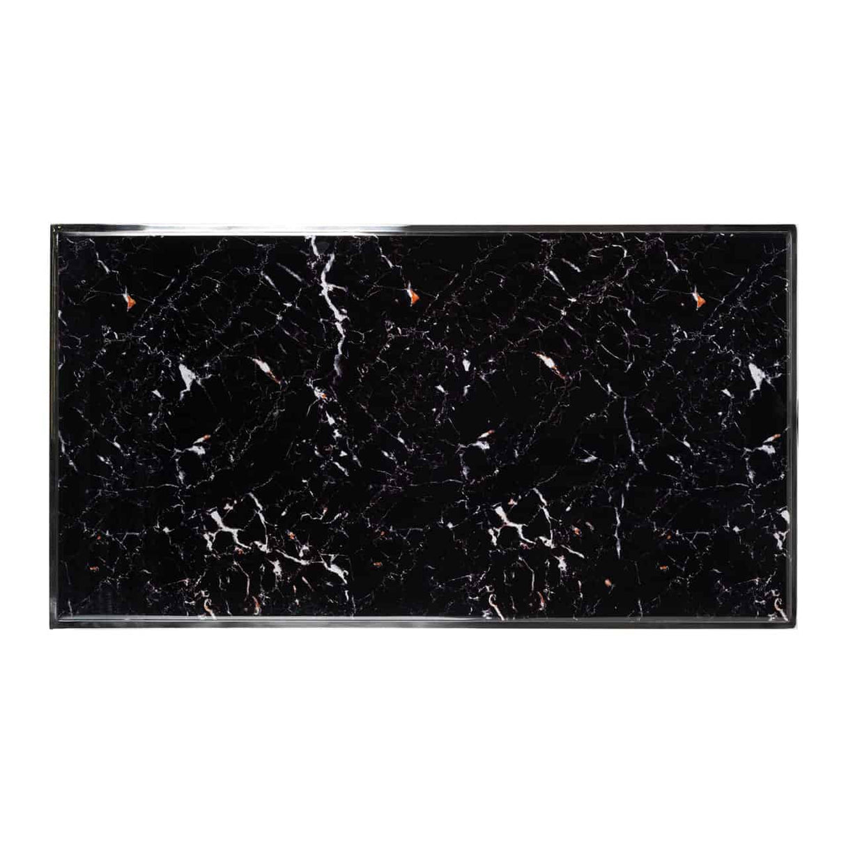 Couchtisch rechteckig schwarz-verchromt, Couchtisch Silber-Gestell, Couchtisch schwarz, Breite 120 cm