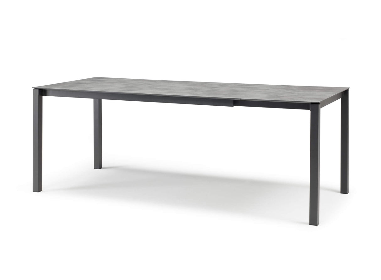 Gartentisch grau-anthrazit, Gartentisch ausziehbar, Esstisch grau ausziehbar, Breite 160-210 cm