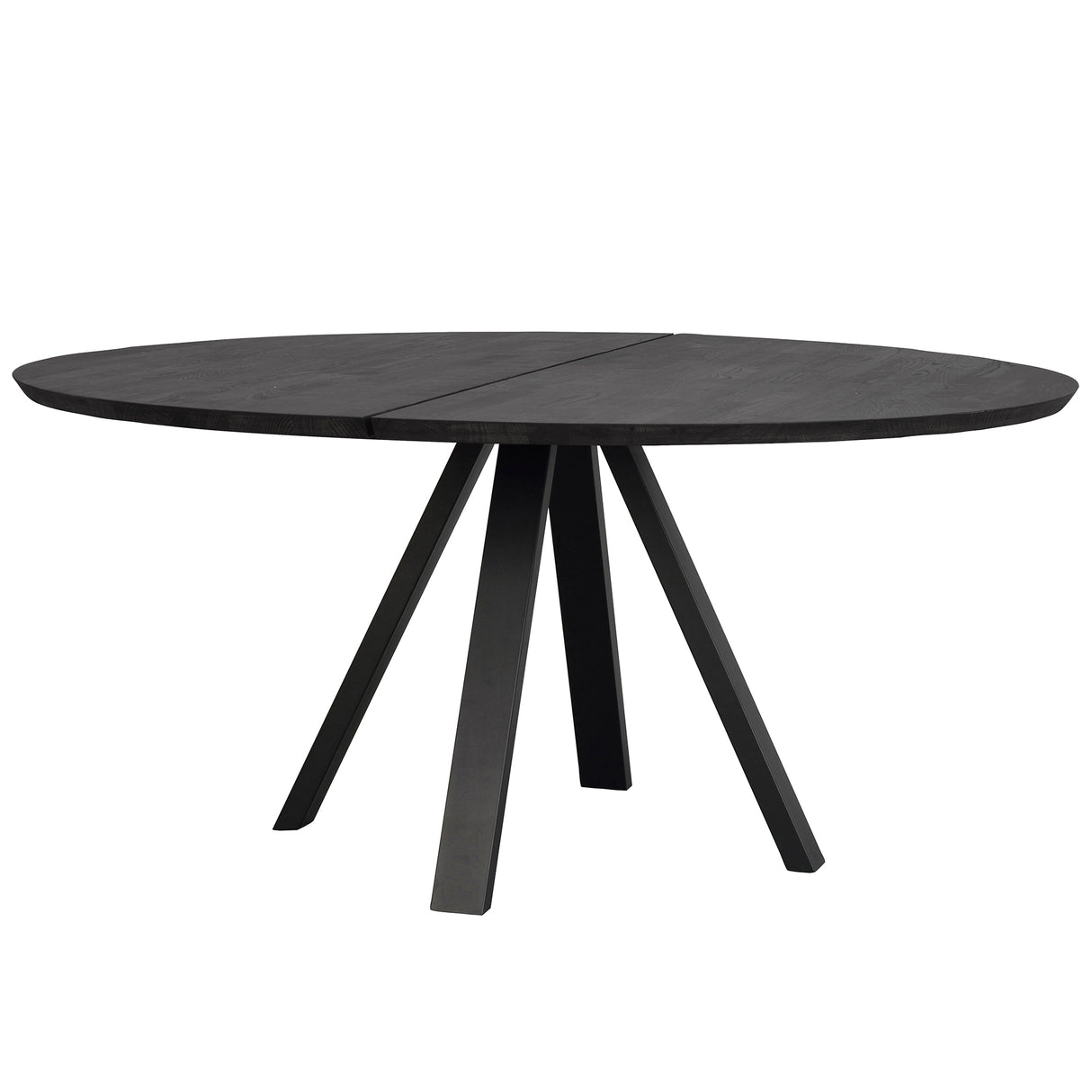 Esstisch rund schwarz, runder Tisch Eiche massiv schwarz, Durchmesser 150 cm