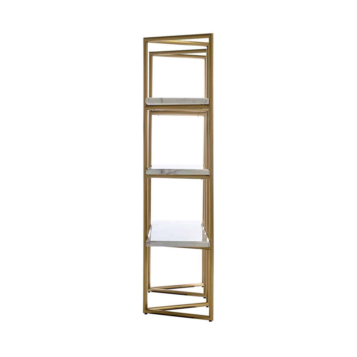 Regal Gold, Bücherregal Gold,  Regal Metall-Marmoroptik, Breite 165 cm