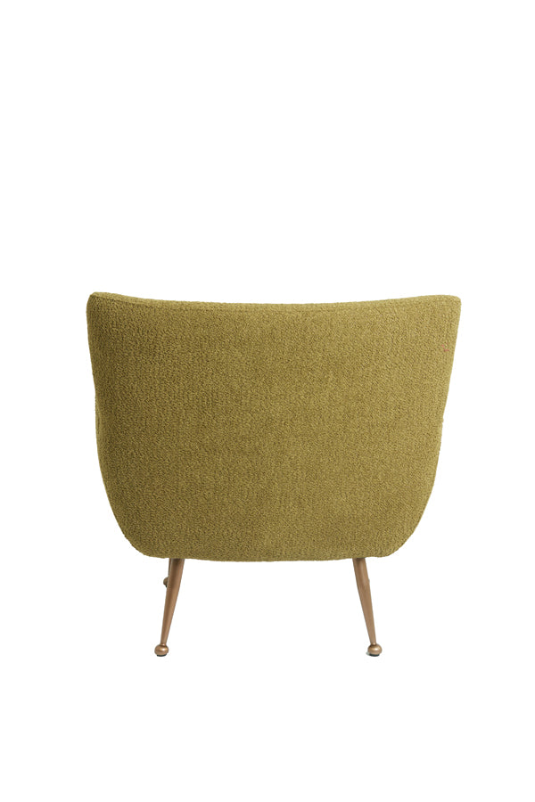 Sessel Senf-grün, Sessel mit Gold-Füssen, Sessel gepolstert grün