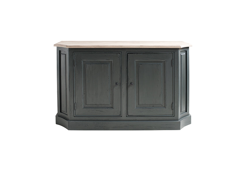 Sideboard schwarz Landhausstil, Anrichte Holz Landhaus, Breite 141 cm