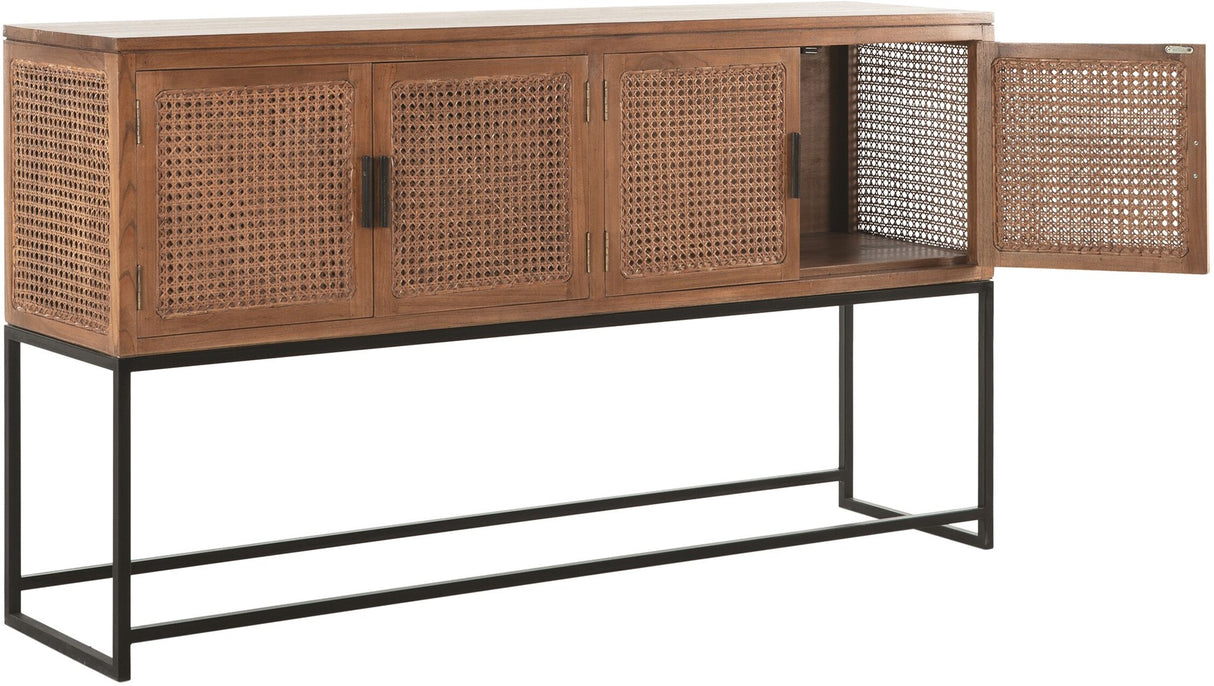 Sideboard Rattan, Sideboard braun, Breite 160 cm