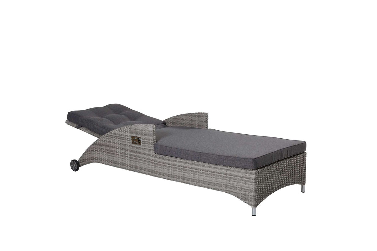 Sonnenliege Rattan grau, Länge 188 cm