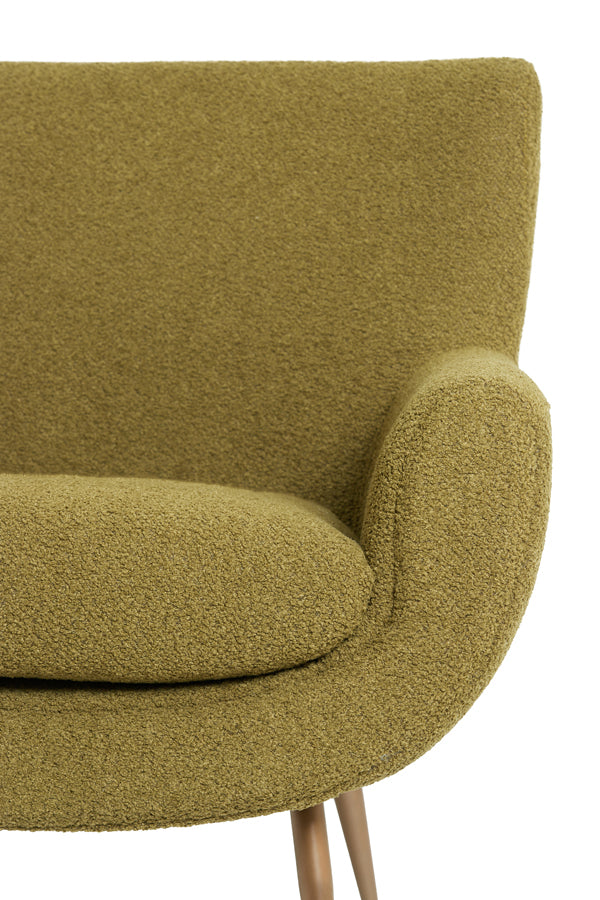 Sessel Senf-grün, Sessel mit Gold-Füssen, Sessel gepolstert grün