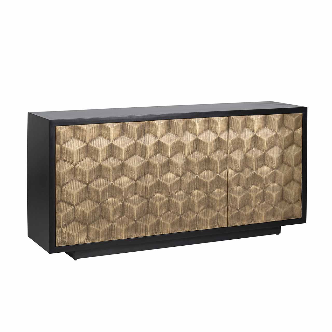 Sideboard Gold schwarz, Anrichte schwarz Gold, Breite 160 cm