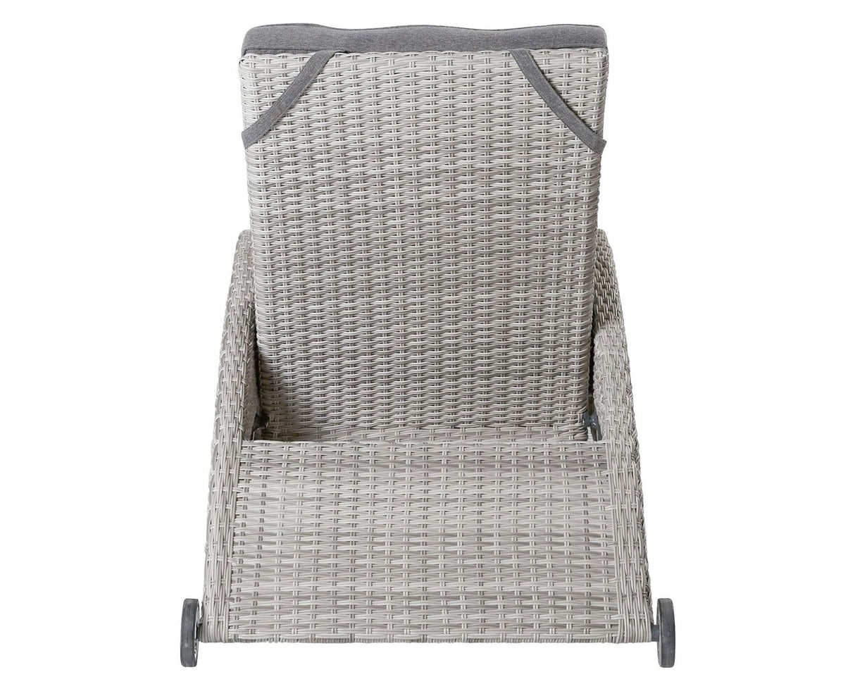 Sonnenliege Rattan grau, Länge 188 cm