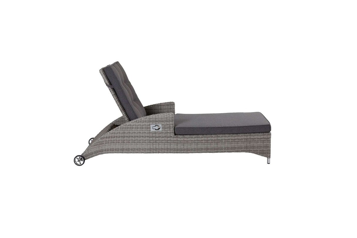 Sonnenliege Rattan grau, Länge 188 cm