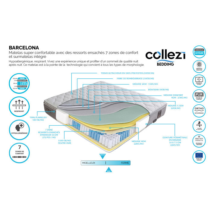 Gepolstertes Bett mit Matratze und Kopfteil, Bett beige mit Kopfteil, Breite 180 cm