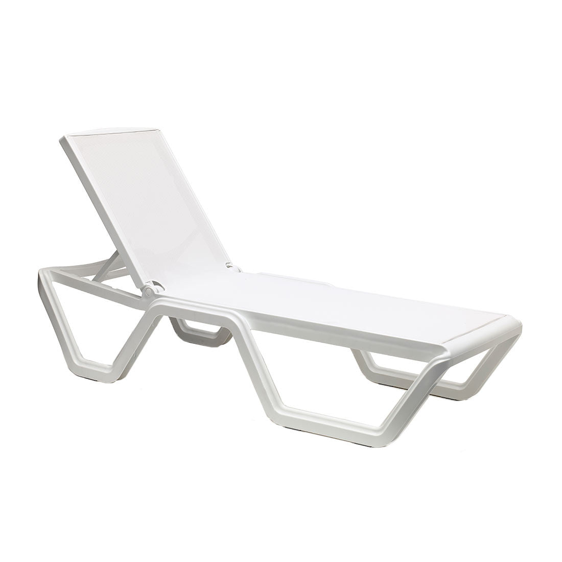 Sonnenliege weiß Kunststoff, Liege weiß stapelbar, Gartenliege weiß