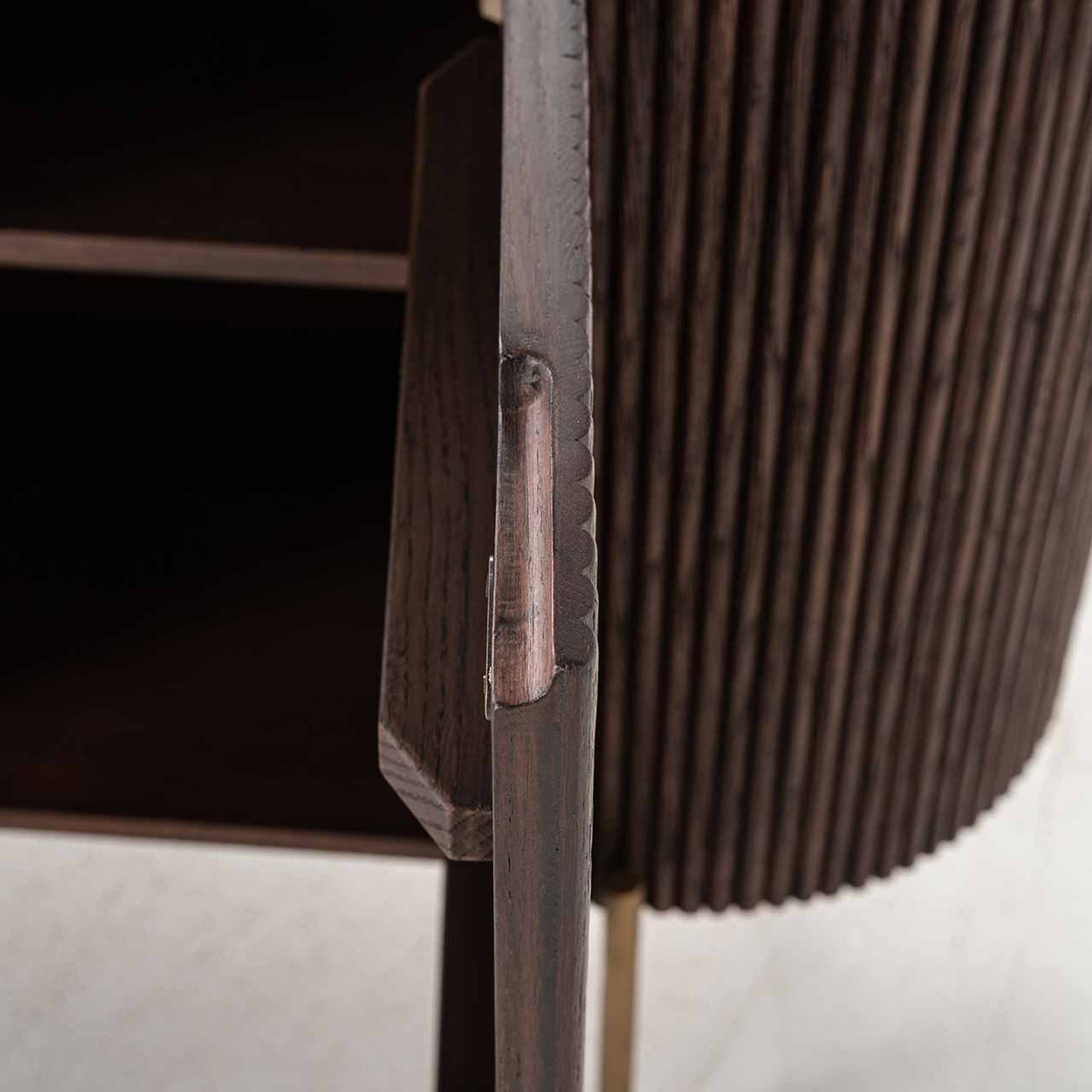 Sideboard braun-weiß, Anrichte Marmor weiß Holz braun, Breite 180 cm