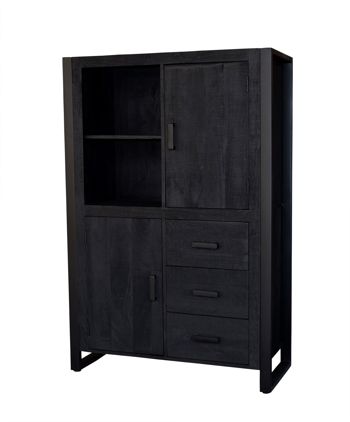 Schrank schwarz, Aktenschrank Industriedesign, Breite 100 cm