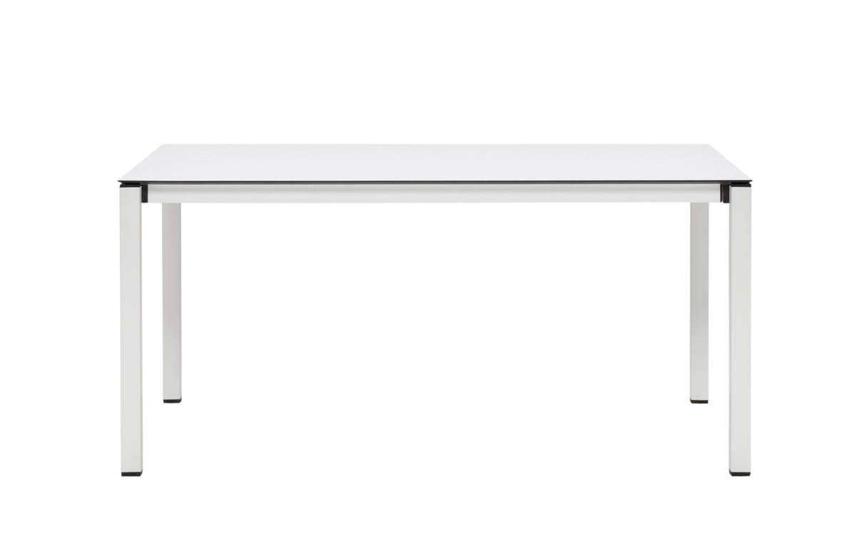 Gartentisch weiß, Gartentisch ausziehbar, Esstisch weiß ausziehbar, Breite 160-210 cm