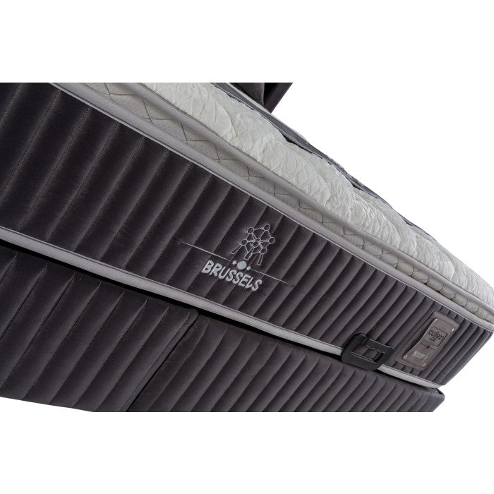 Gepolstertes Bett mit Matratze und Kopfteil, Bett grau mit Kopfteil, Breite 180 cm