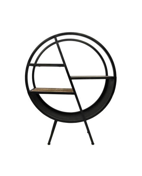 Rundes Regal Industriedesign Metall, Bücherregal rund Metall Landhaus, Regal rund Metall, Breite 80 cm