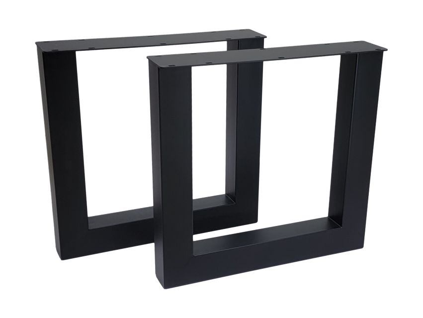 Tischbeine U-Form schwarz, Metall Tischgestell schwarz, Breite 75 cm