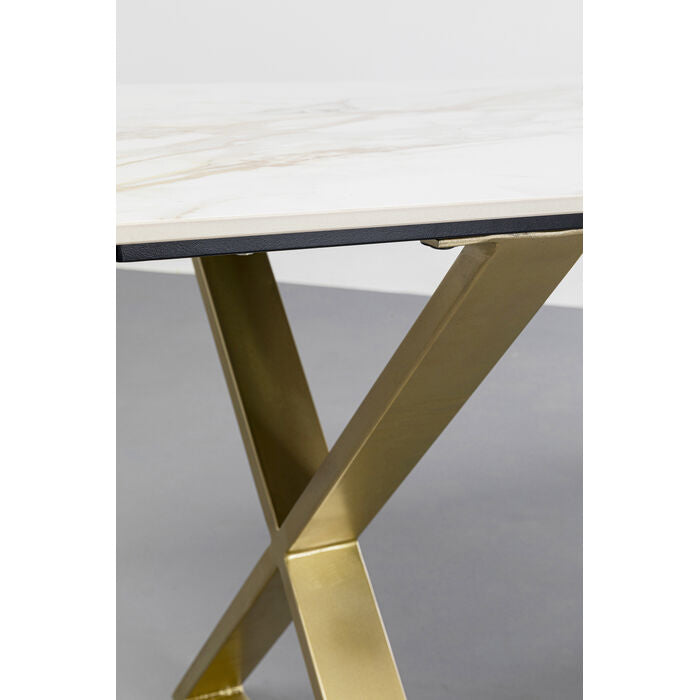 Esstisch Gold Marmoroptik , Esstisch rechteckig Gold, Tisch Tischplatte Marmoroptik Gold, Länge160 cm