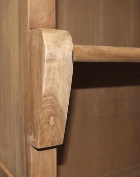 Bücherschrank Teakholz, Regal Holz braun, Breite 136 cm