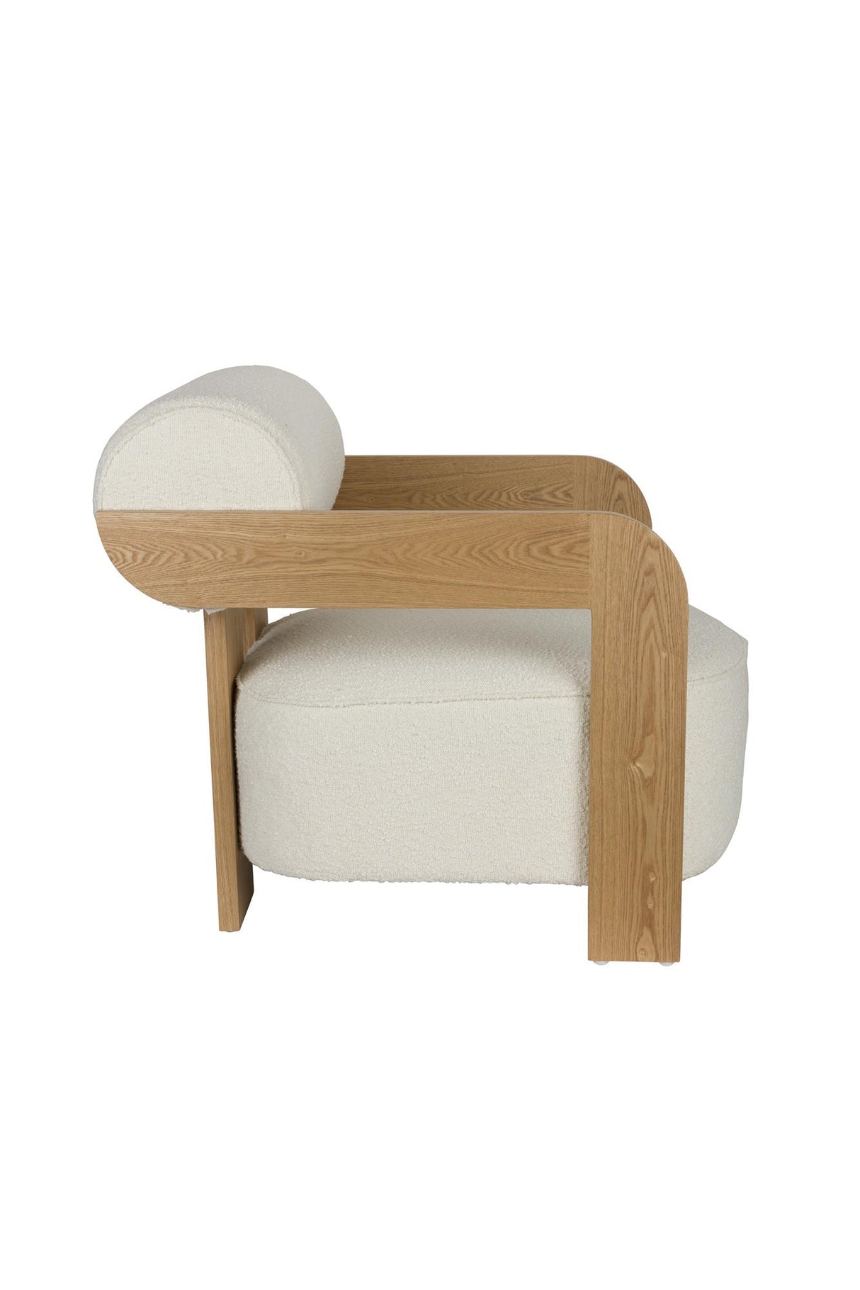 Lounge Sessel beige-Naturholz, Sessel beige Eiche-Natur