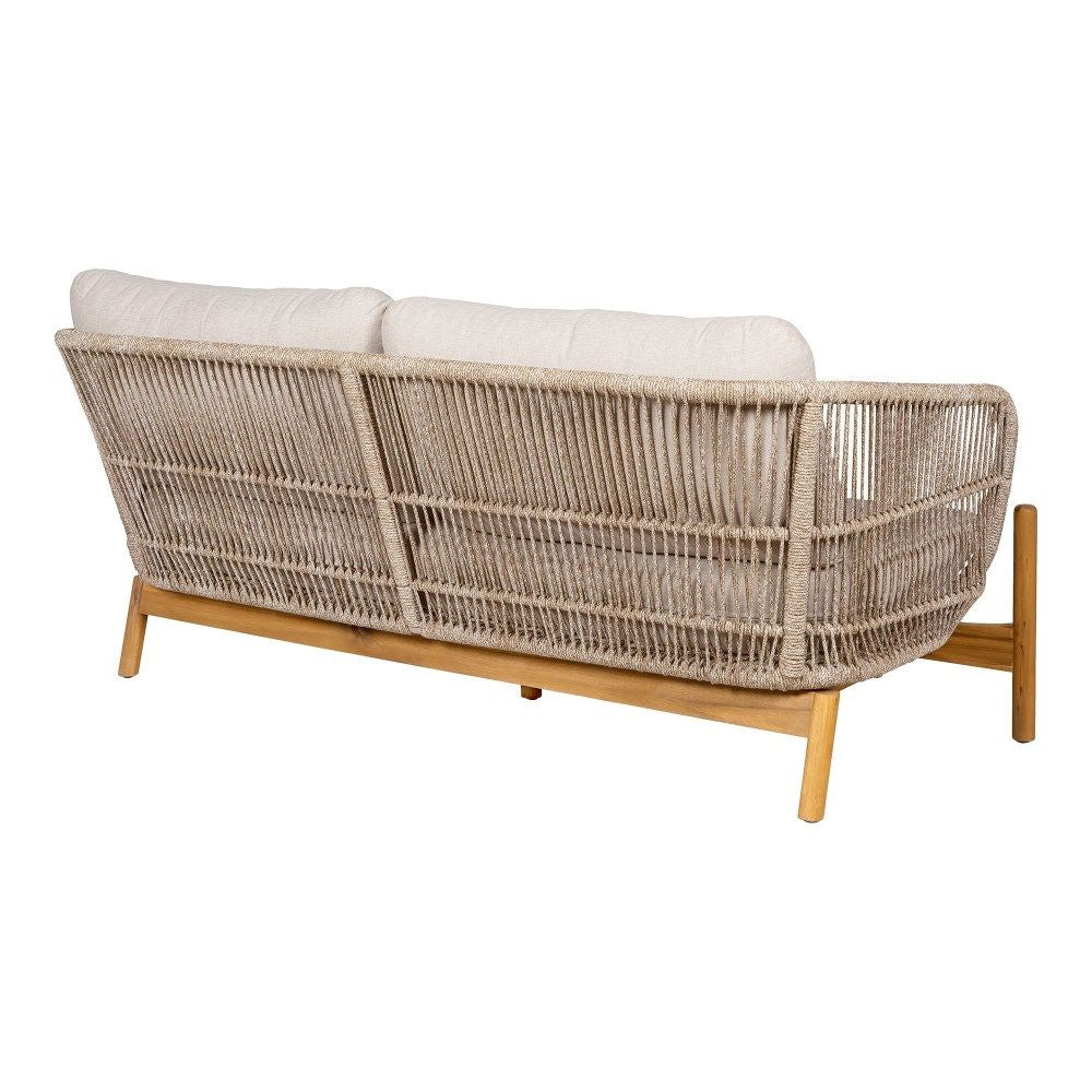 Gartensofa Holz taupe-hellbraun, Sofa Naturholz-Farbe, Breite 175 cm