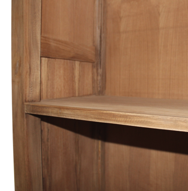 Bücherschrank Teakholz, Regal Holz braun, Breite 136 cm