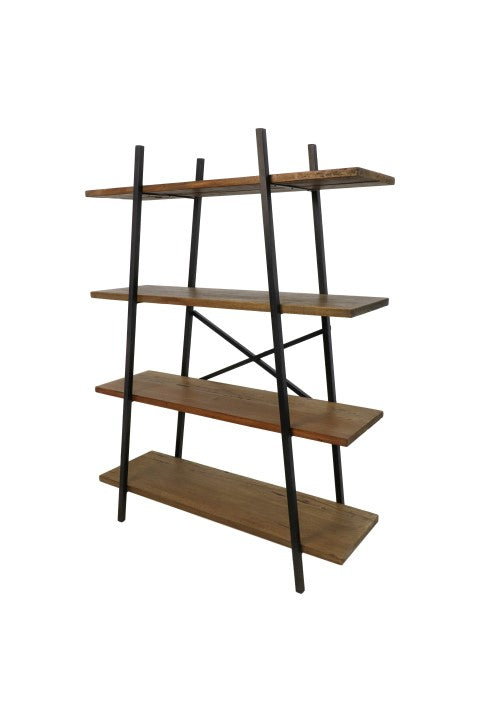 Bücherregal Industriedesign Metall, Regal Metall Landhaus, Regal Holz Metall, Breite 120 cm